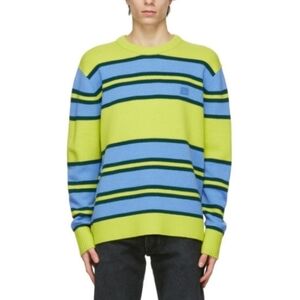 Acne Studios Green and Blue 100% Wool Striped Sweater Size XS